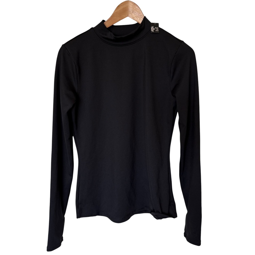 DSG Mock Neck Top Women Size M Black Like New Brave The Cold Long Sleeve Layer